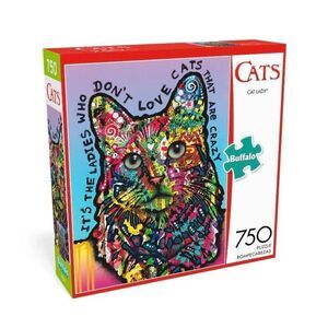 Buffalo Games Cat Lady 750 pc Jigsaw Puzzle USED
